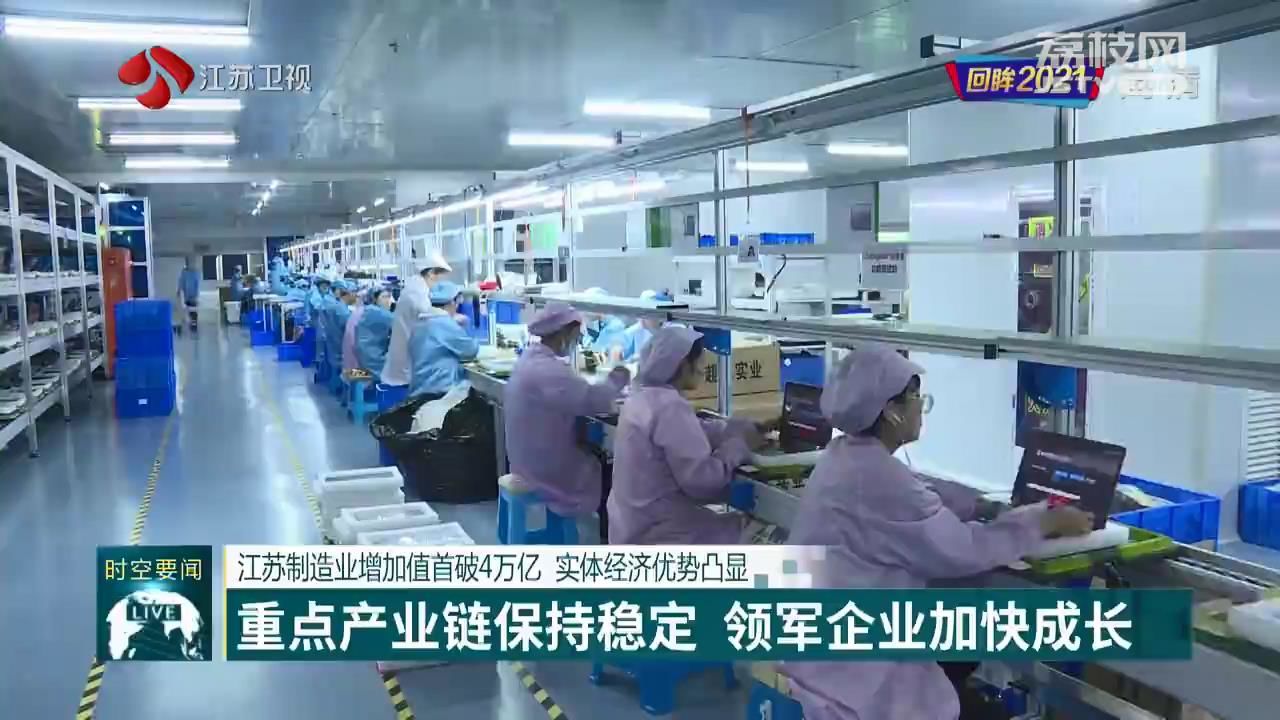 【回眸2021】江苏制造业增加值首破4万亿 实体经济优势凸显，稳中有进领跑全国